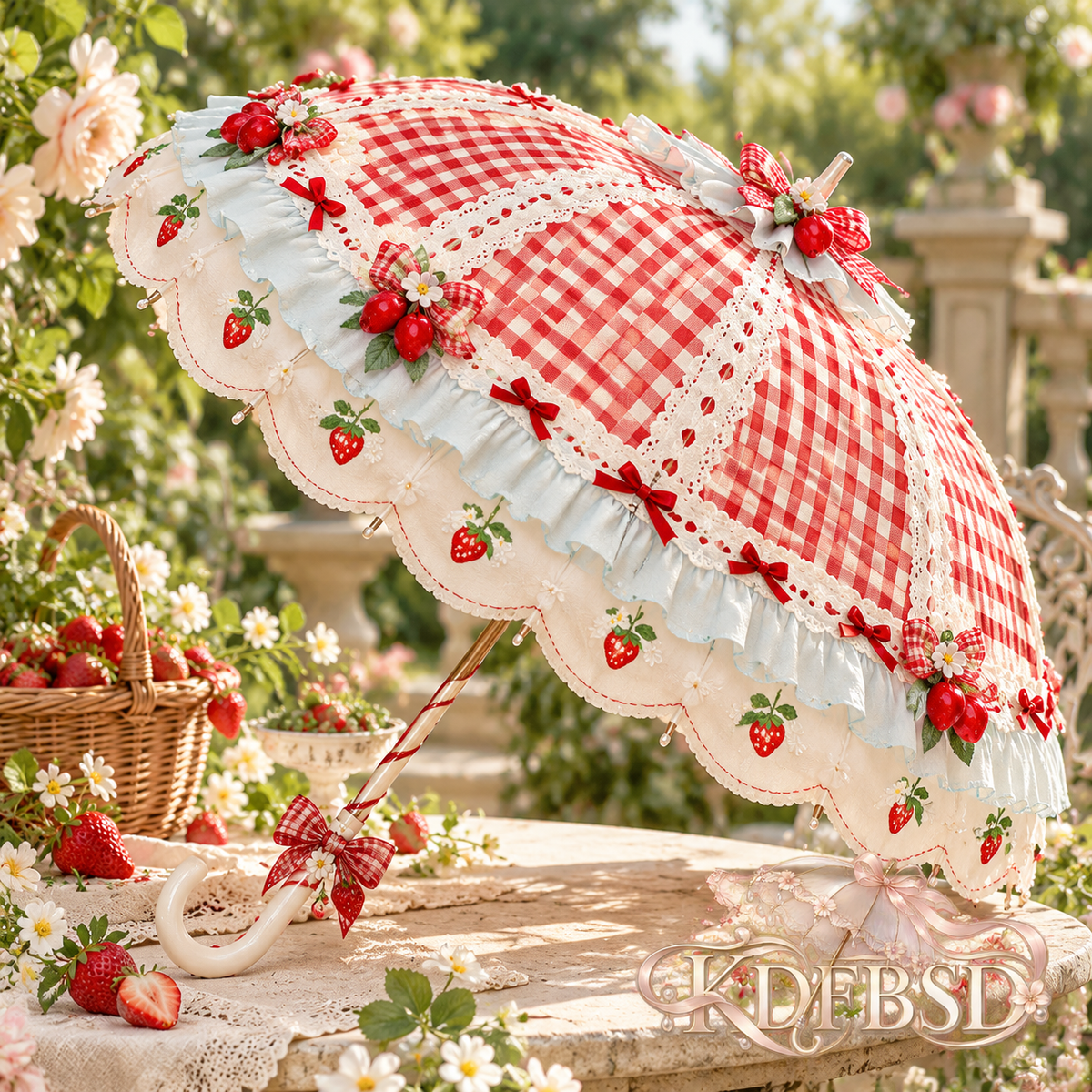 Strawberry Picnic Parasol