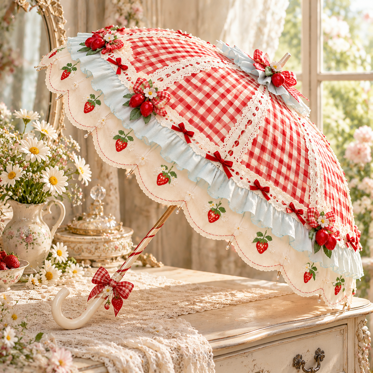 Strawberry Picnic Parasol