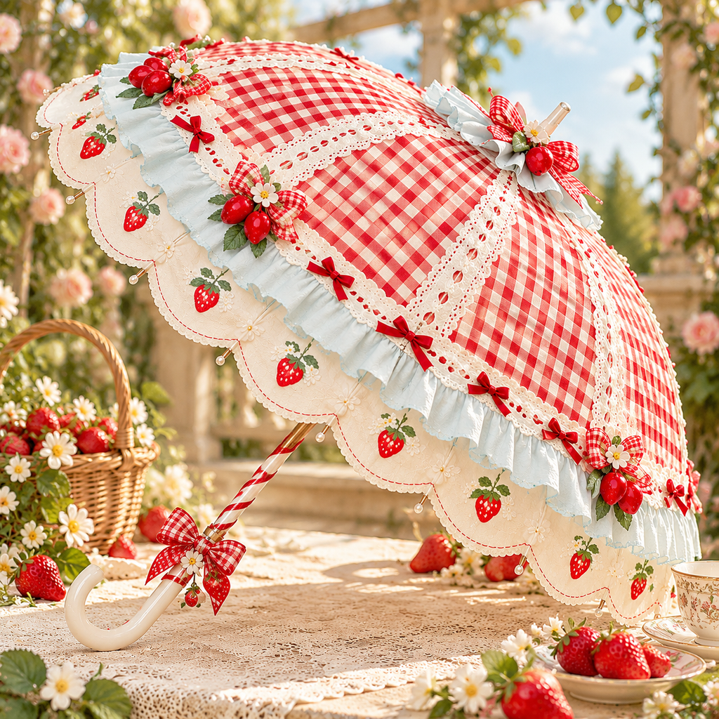 Strawberry Picnic Parasol
